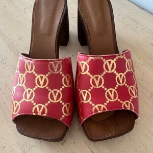 Valentino Red and Gold Women's Shoes